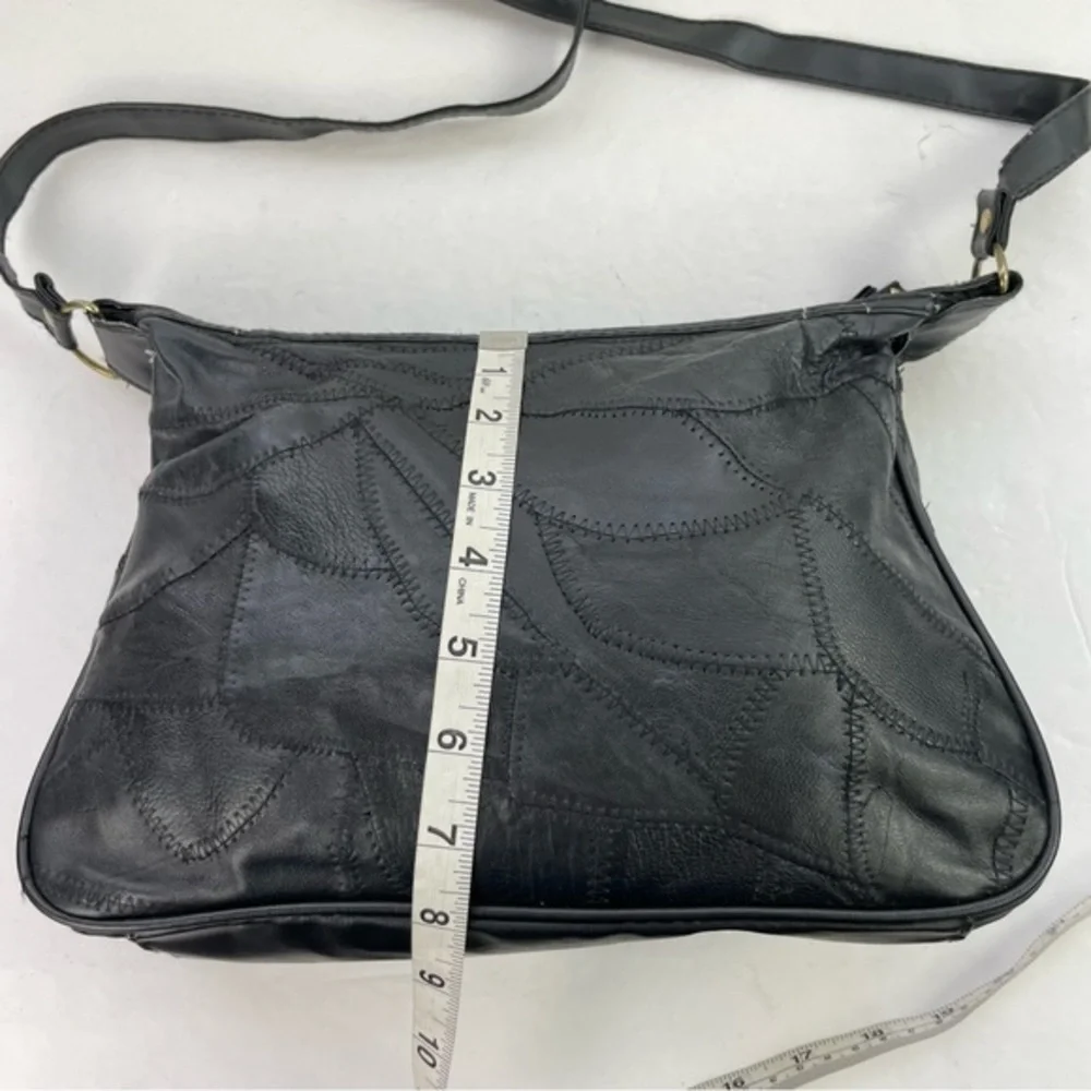 Vintage Black Patchwork‎ Crossbody Handbag Purse